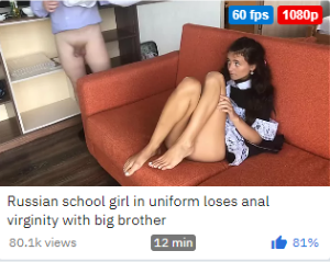 Russian school girl in uniform loses anal virginity