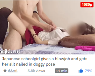 Japanese schoolgirl gives blowjob and gets nailed