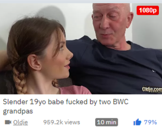 Slender 19yo babe fucked by two grandpas