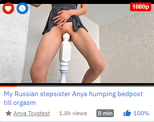 My Russian stepsister Anya humping bedpost till orgasm